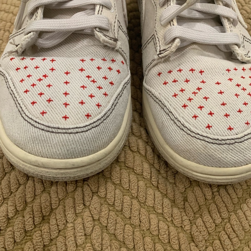 Kids White and Red Sneakers
